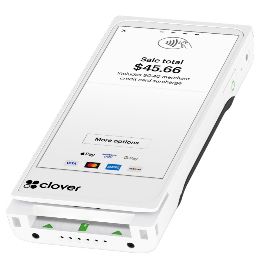 An image of the Clover Flex Pocket handheld point of sale system